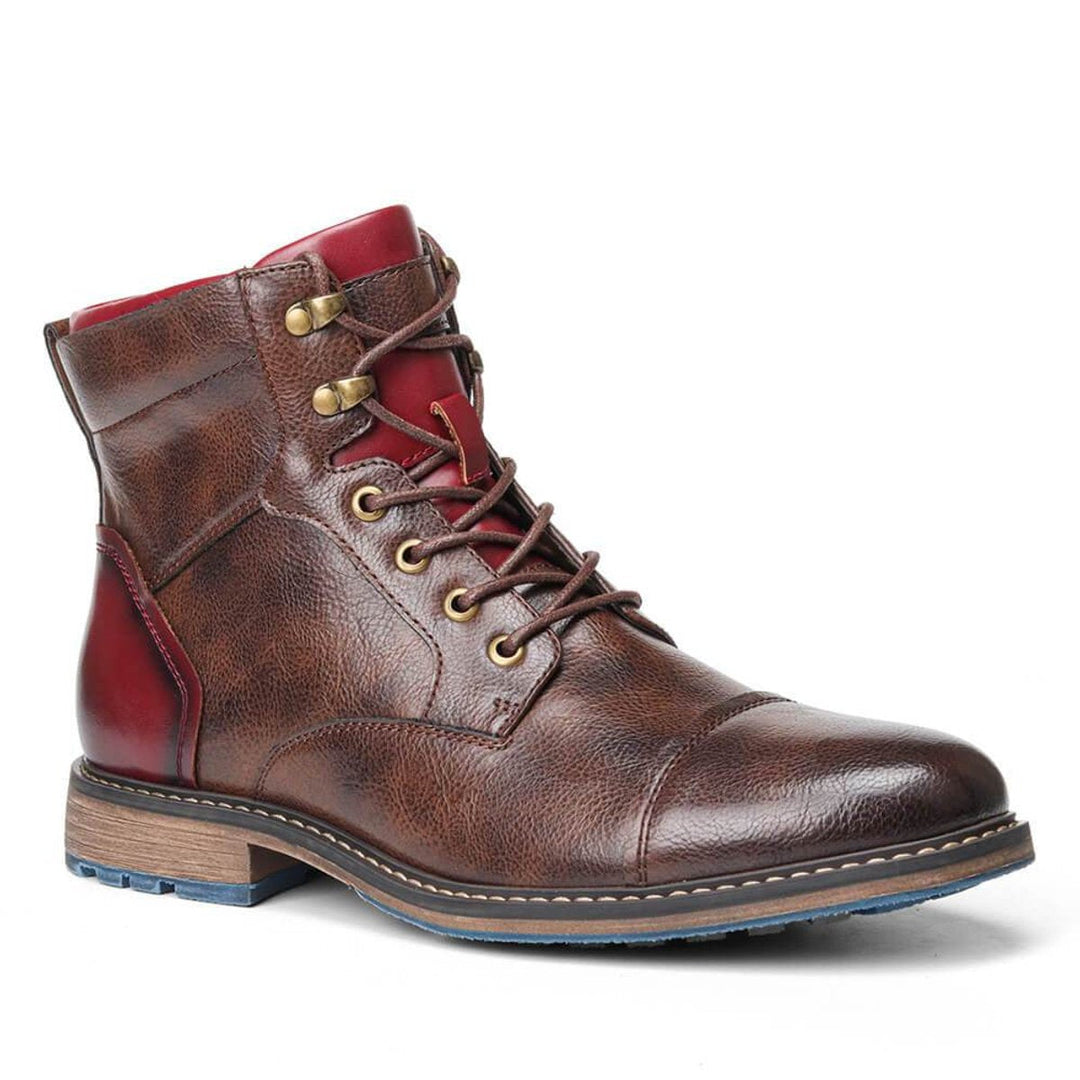 Joe — Men’s Leather Oxford Cap-Toe Lace-Up Ankle Boots