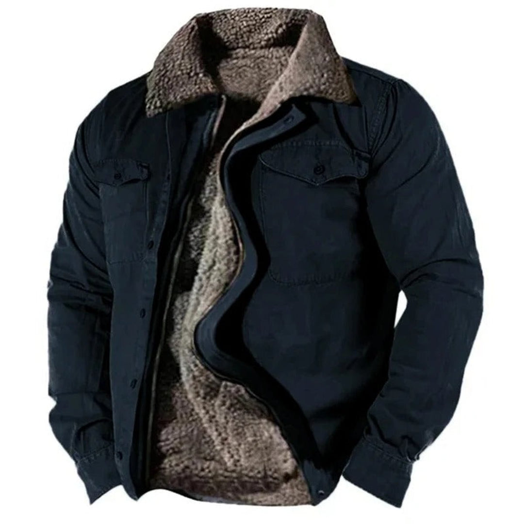 Theo — Men’s Sherpa-Lined Fleece Western Shirt Jacket