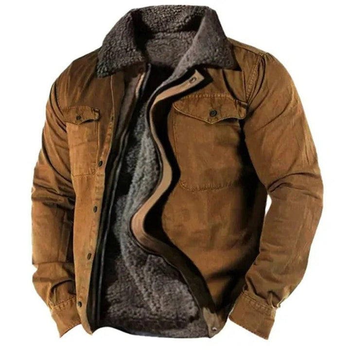 Theo — Men’s Sherpa-Lined Fleece Western Shirt Jacket