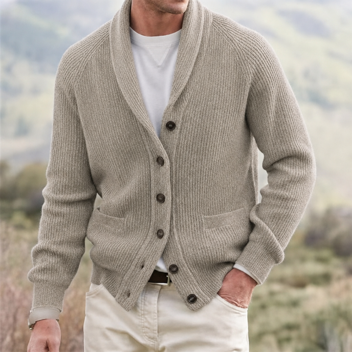 Sinclair — Shawl-Collar Button-Front Cardigan