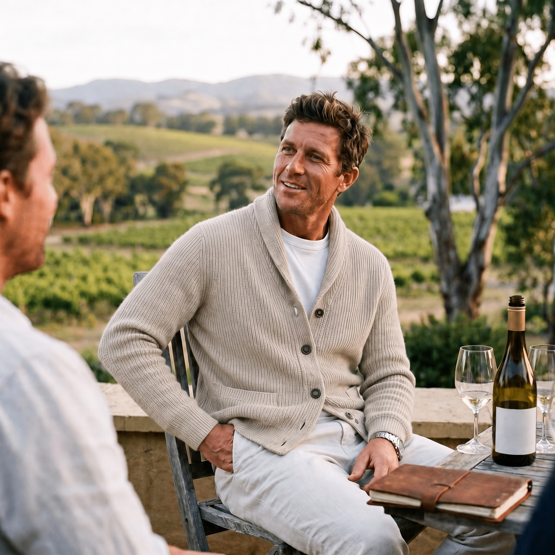 Sinclair — Shawl-Collar Button-Front Cardigan