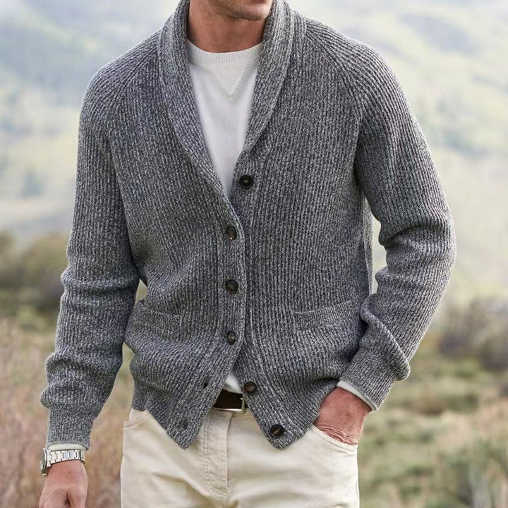 Sinclair — Shawl-Collar Button-Front Cardigan