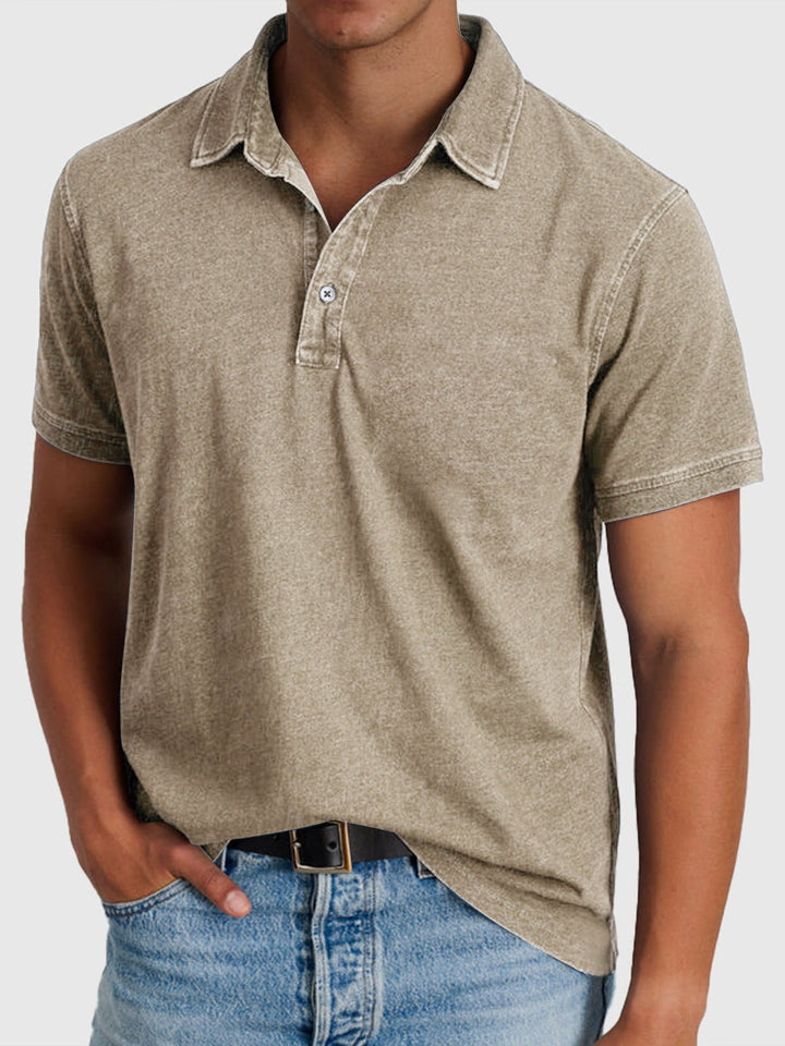 Luke — Cotton-Denim Polo