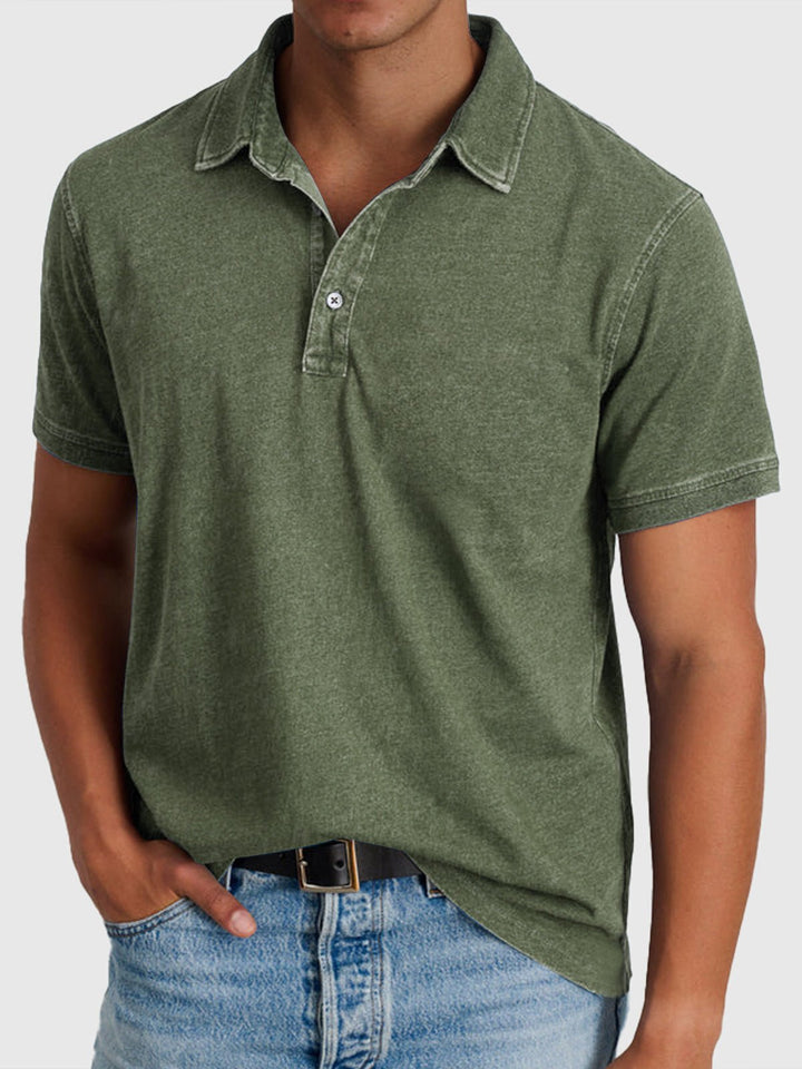 Luke — Cotton-Denim Polo