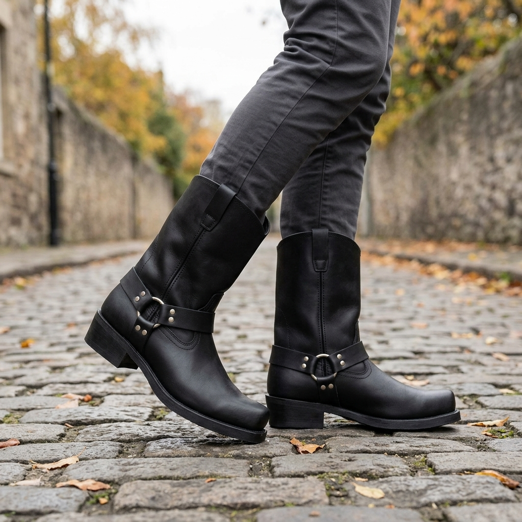 Men’s Cowboy Boots Harness Style | Mid Calf