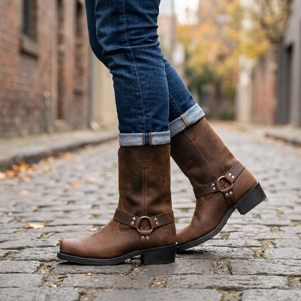 Men’s Cowboy Boots Harness Style | Mid Calf