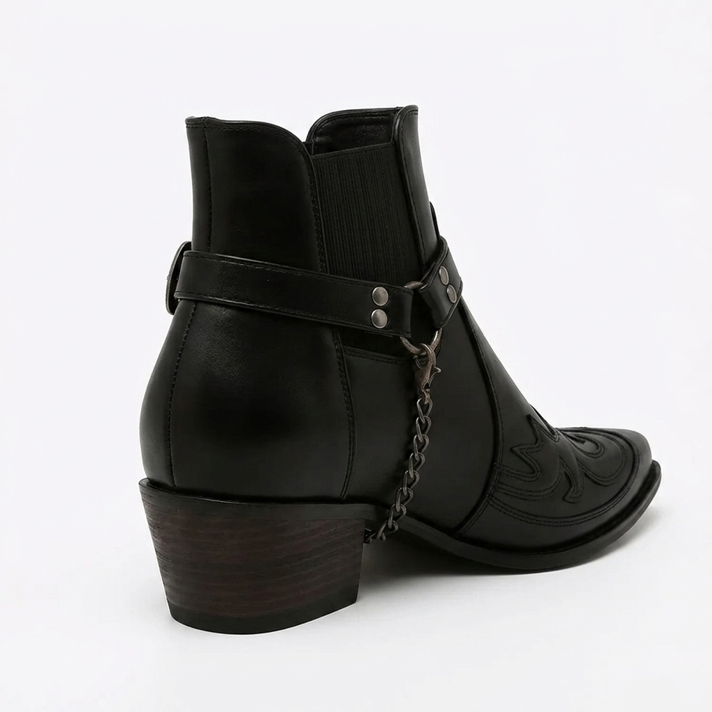 Emmett — Men’s Pointed-Toe Buckle Western Ankle Boots