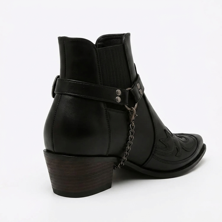 Emmett — Men’s Pointed-Toe Buckle Western Ankle Boots