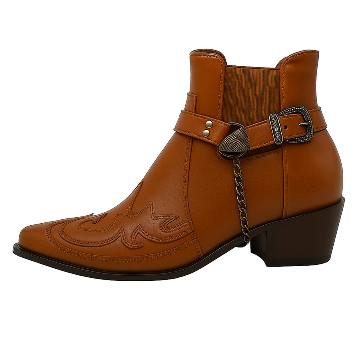 Emmett — Men’s Pointed-Toe Buckle Western Ankle Boots