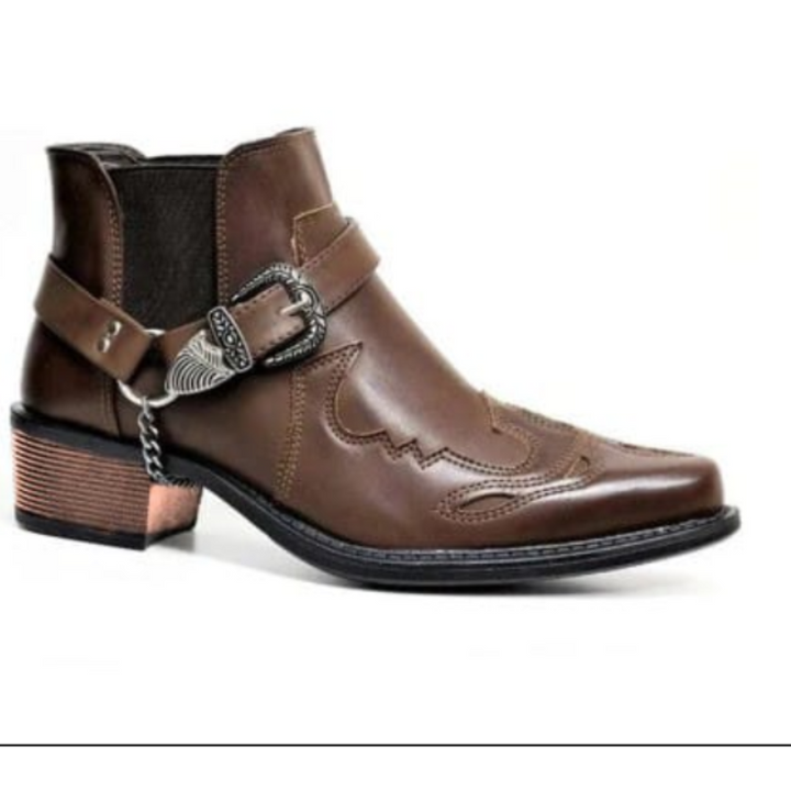 Emmett — Men’s Pointed-Toe Buckle Western Ankle Boots
