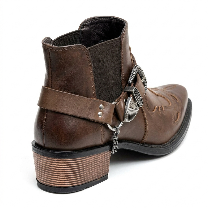 Emmett — Men’s Pointed-Toe Buckle Western Ankle Boots