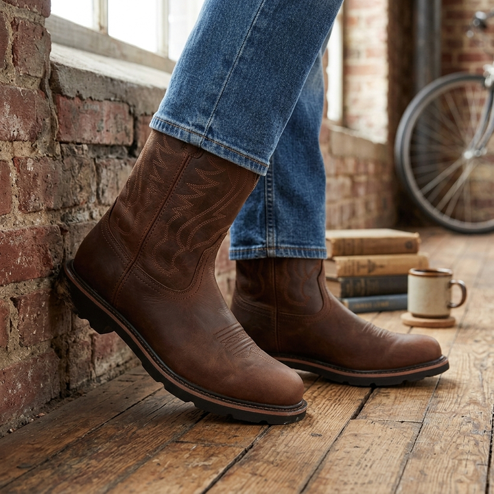 Knox — Men’s Round-Toe Mid-Calf Western Boots