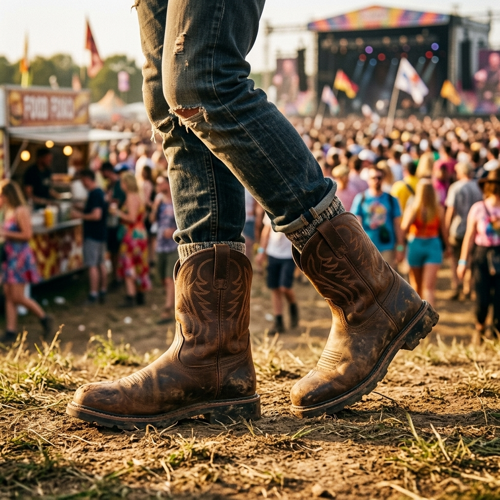 Knox — Men’s Round-Toe Mid-Calf Western Boots
