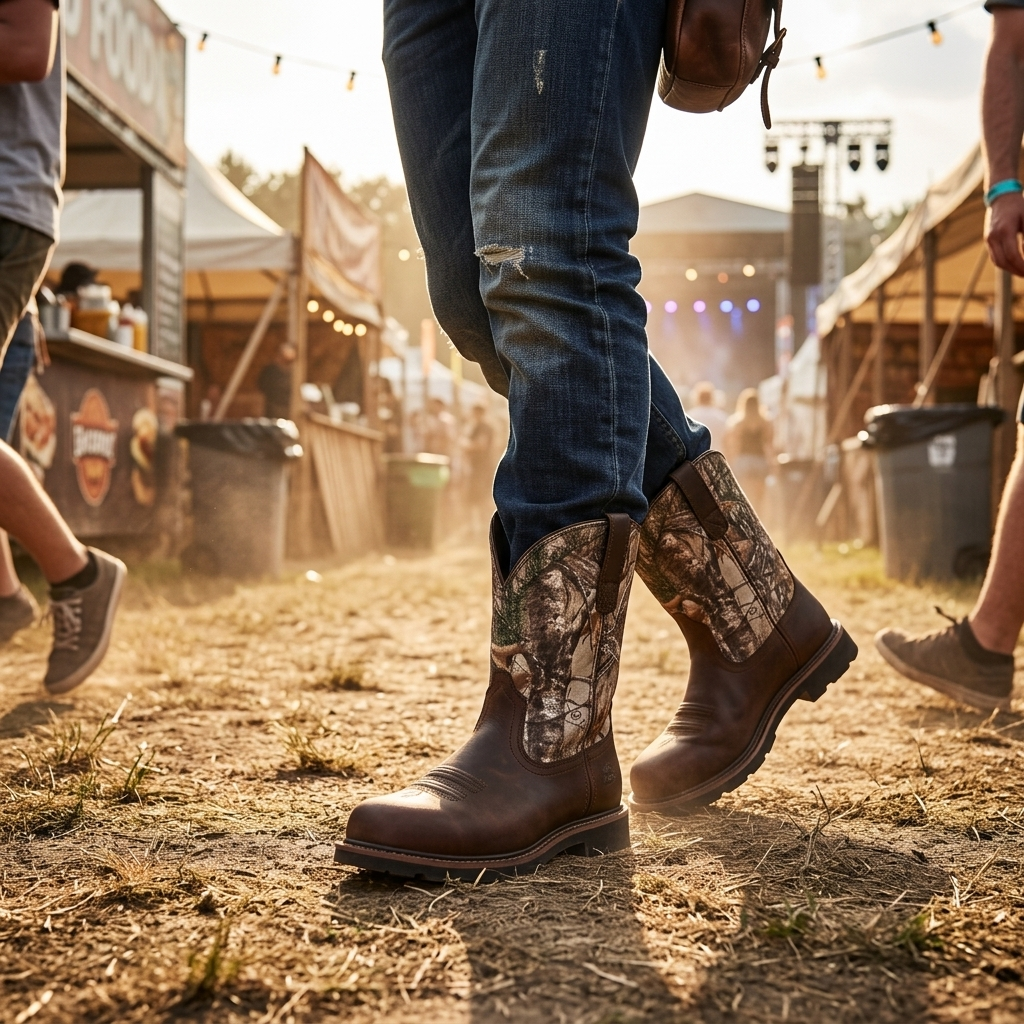 Knox — Men’s Round-Toe Mid-Calf Western Boots