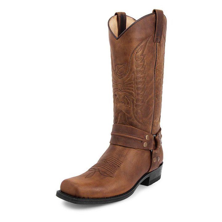 Leland — Men’s Square-Toe Stitched Western Boots