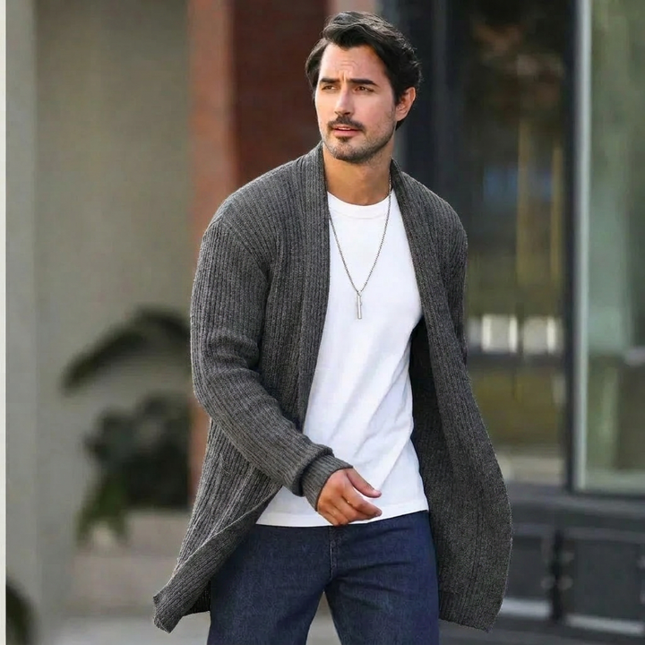 Barnaby — Men’s Shawl-Collar Open-Front Cardigan