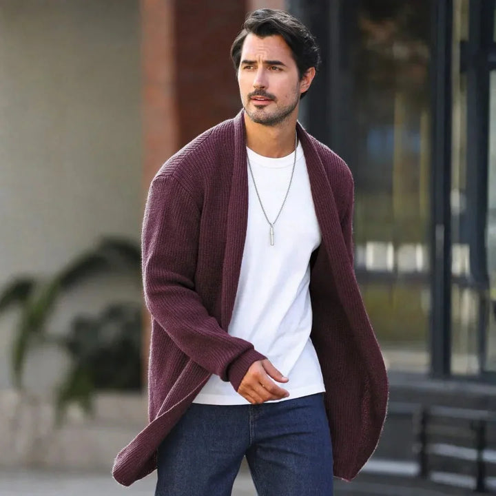 Barnaby — Men’s Shawl-Collar Open-Front Cardigan