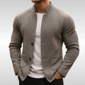 Oscar — Men’s Quilted Textured Knit Stand-Collar Jacket