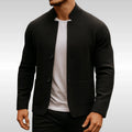 Oscar — Men’s Quilted Textured Knit Stand-Collar Jacket
