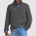 Freddie — Men’s Ribbed Knit Quarter-Zip Pullover Sweater