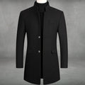George — Men’s Single-Breasted Stand-Collar Wool Overcoat