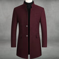 George — Men’s Single-Breasted Stand-Collar Wool Overcoat