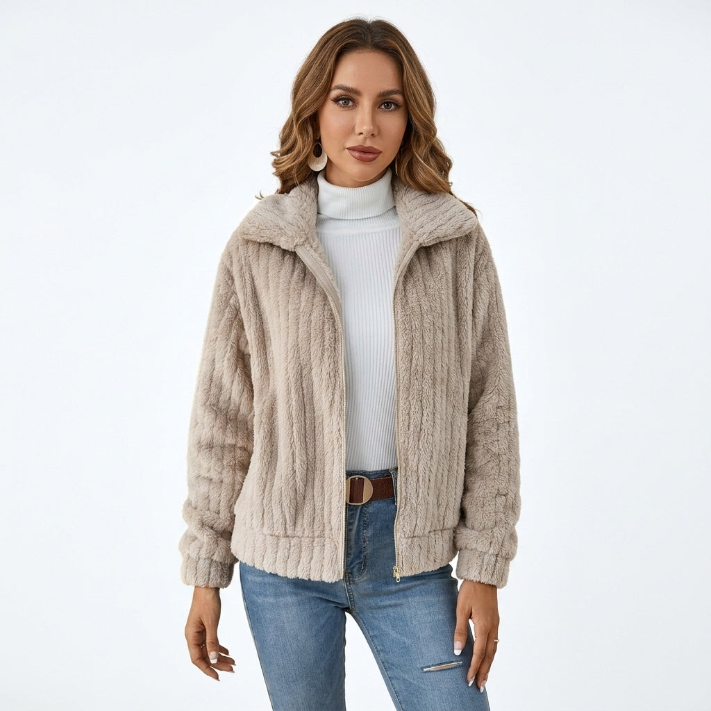 Fleece cardigan — Studio - Clean | Generated by Modelize
