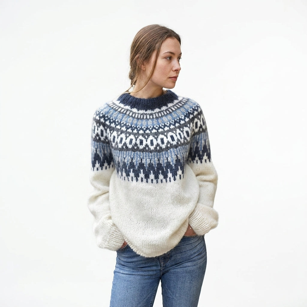 Oversized Knit Sweater — Studio - Clean | Generated by Modelize