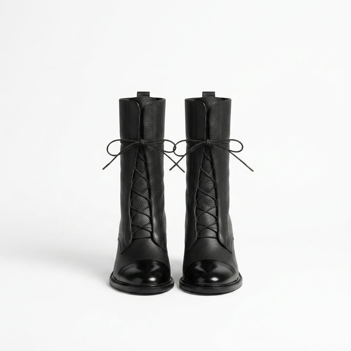 Tall Lace-Up Ankle Boots — Studio - Clean | Generated by Modelize