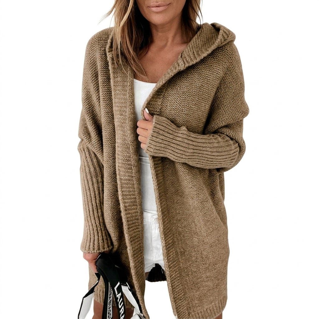 Oversized Hooded Cardigan — Studio - Clean | Generated by Modelize