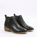 Women's Wide-Toe Cushioned Ankle Boots in Black