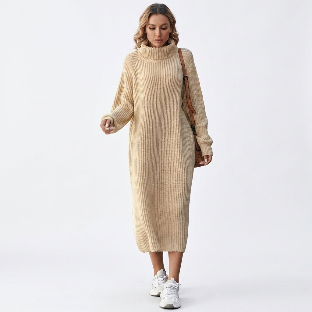 Turtleneck knit maxi dress — Studio - Clean | Generated by Modelize