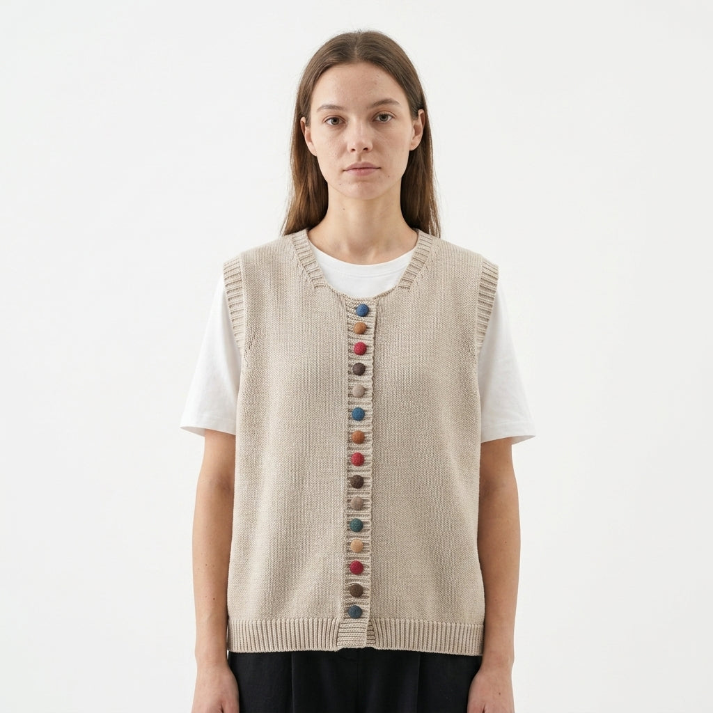 Knit cardigan vest — Studio - Clean | Generated by Modelize