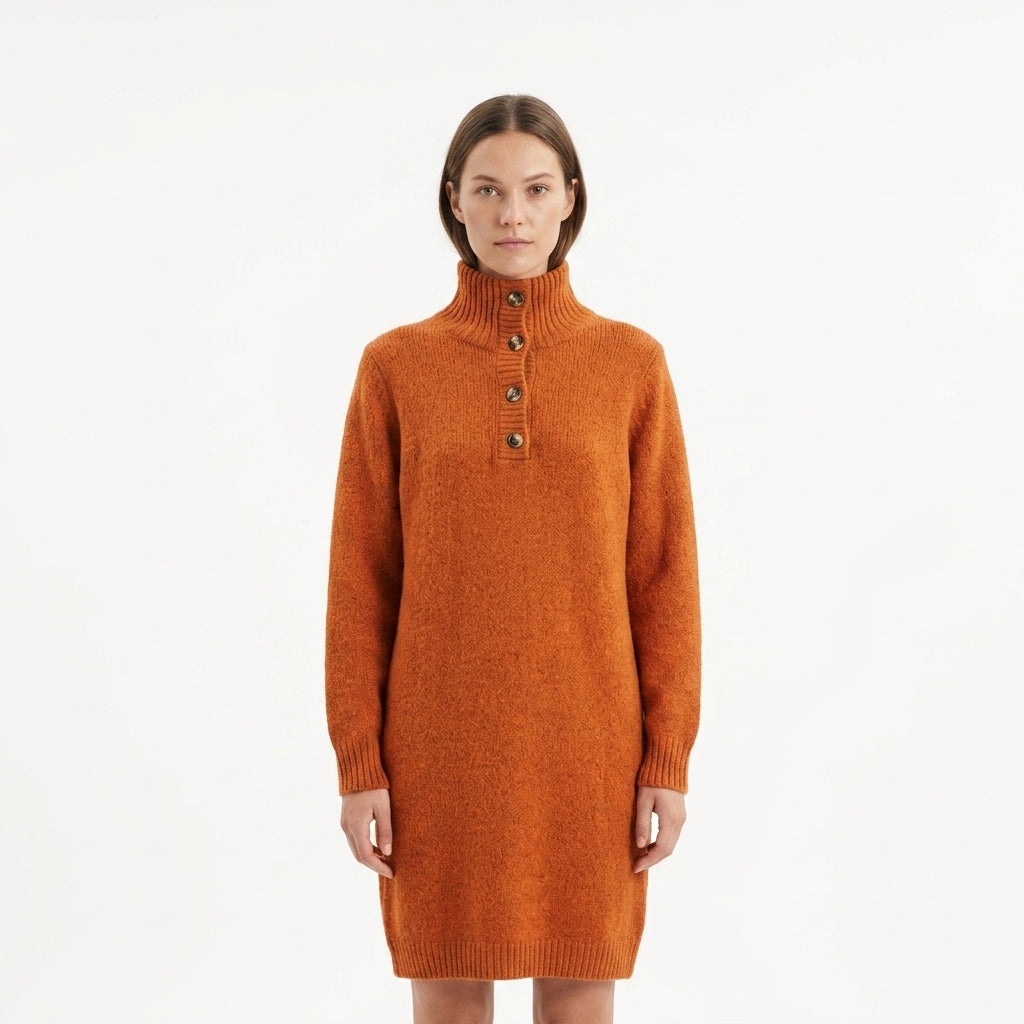 High-neck sweater dress — Studio - Clean | Generated by Modelize