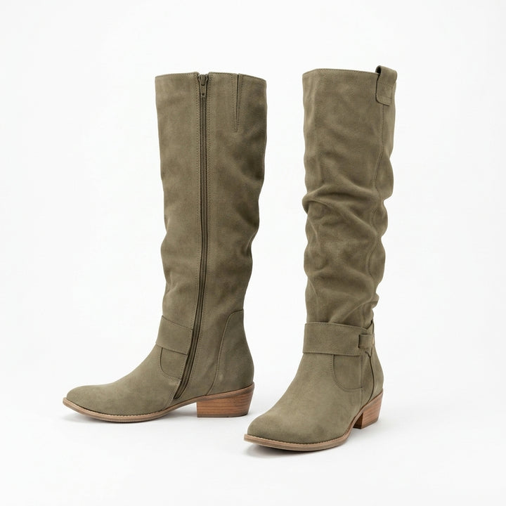 Knee-high slouch booties — Studio - Clean | Generated by Modelize