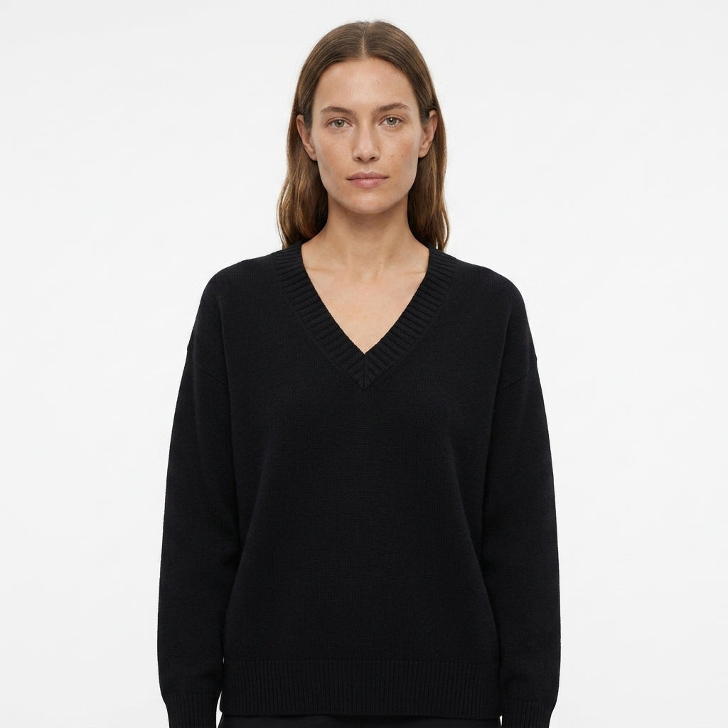 V-Neck Pullover Sweater — Studio - Clean | Generated by Modelize