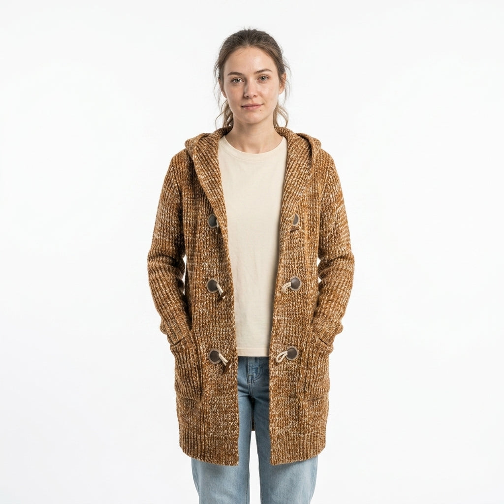 Hooded Cardigan — Studio - Clean | Generated by Modelize