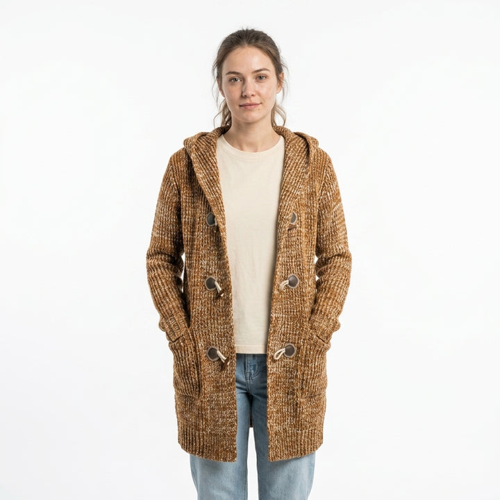 Hooded Cardigan — Studio - Clean | Generated by Modelize