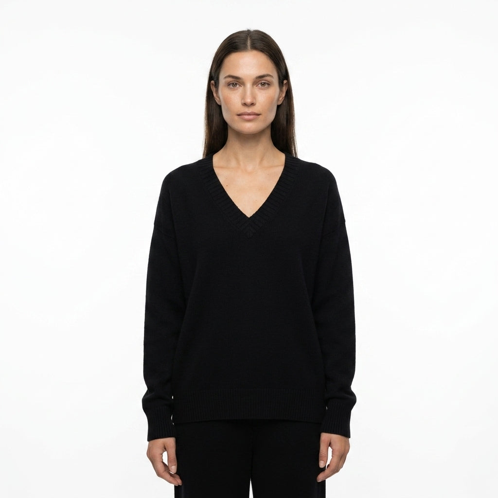 V-neck pullover sweater — Studio - Clean | Generated by Modelize