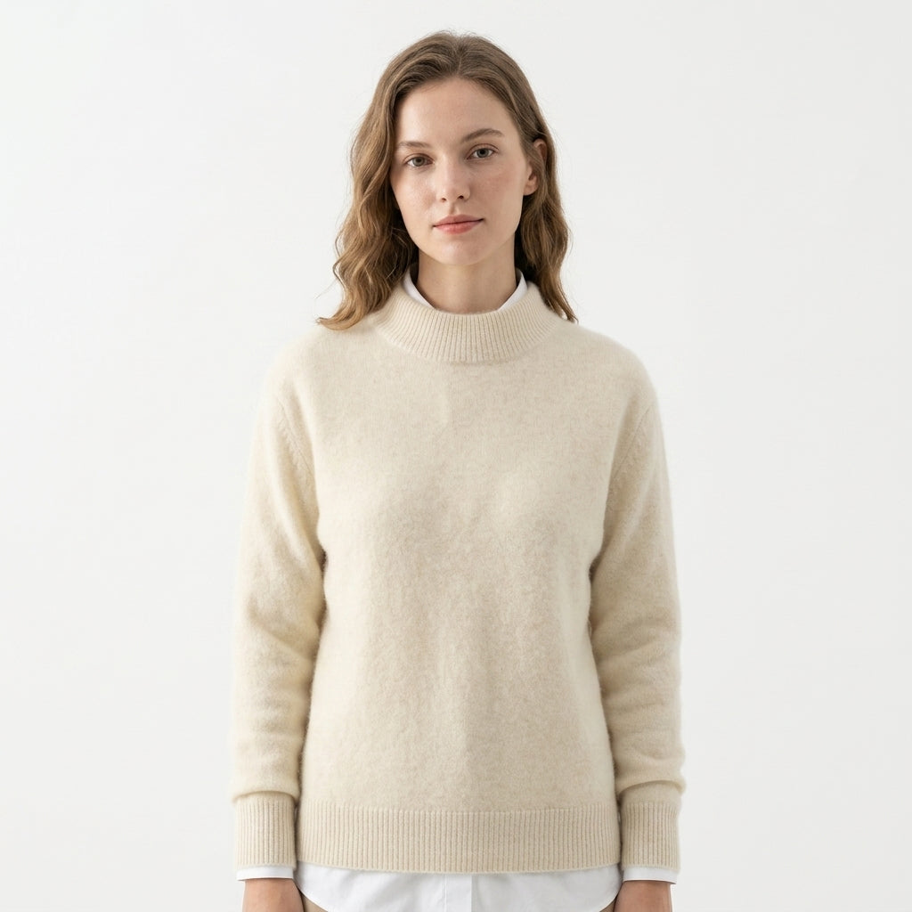 Mock-neck sweater — Studio - Clean | Generated by Modelize