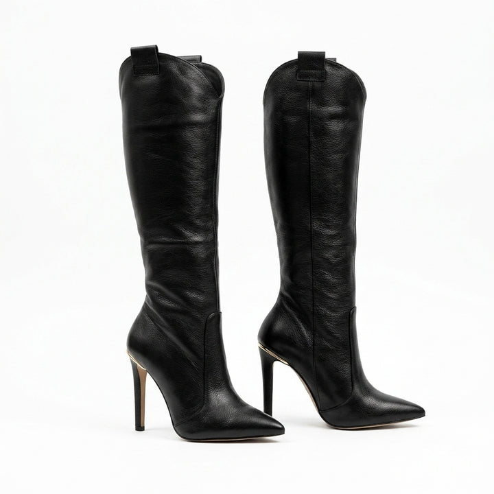 Knee-high pointed-toe boots — Studio - Clean | Generated by Modelize