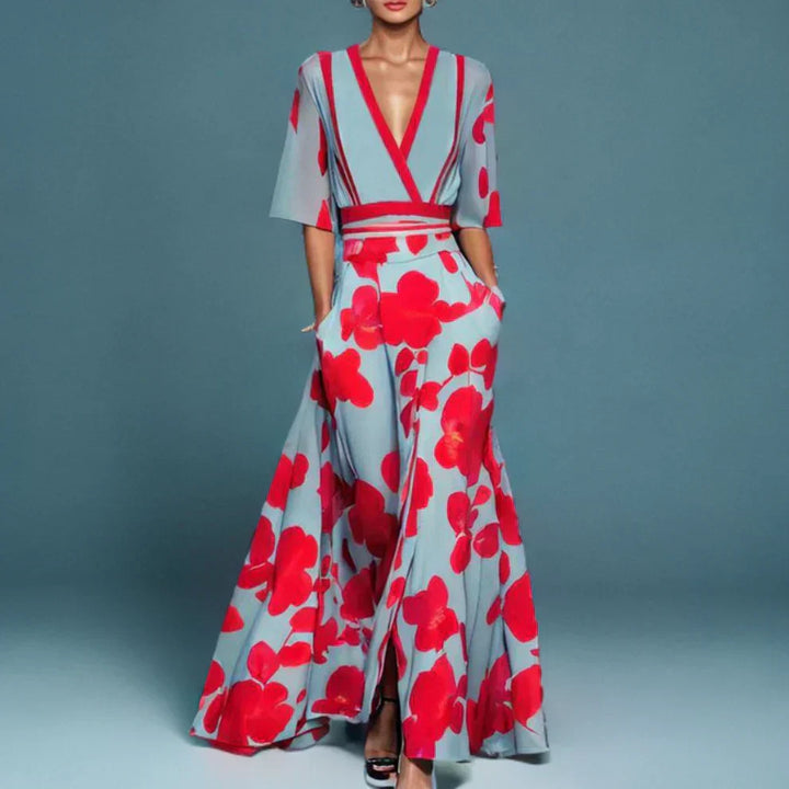 Florabelle — Bold Floral Wrap Maxi Dress