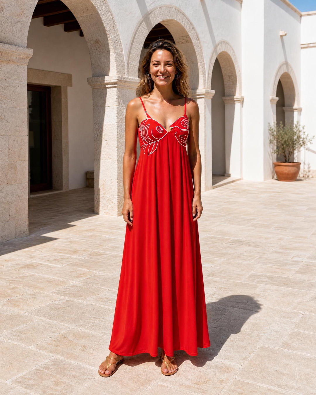 Elowen — Embroidered Wedding Guest Maxi Dress