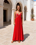 Elowen — Embroidered Wedding Guest Maxi Dress