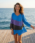 Daphne — Brushstroke-Print Asymmetric Tunic