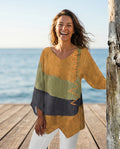 Daphne — Brushstroke-Print Asymmetric Tunic