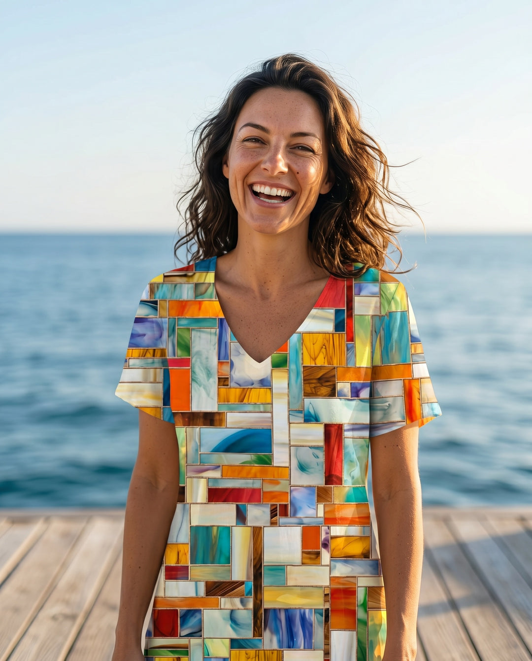 Della Rose — V-Neck Printed Tee