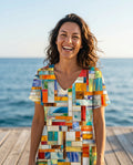 Della Rose — V-Neck Printed Tee