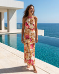 Ember — Floral Halter Open-Back Maxi