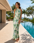 Ember — Floral Halter Open-Back Maxi